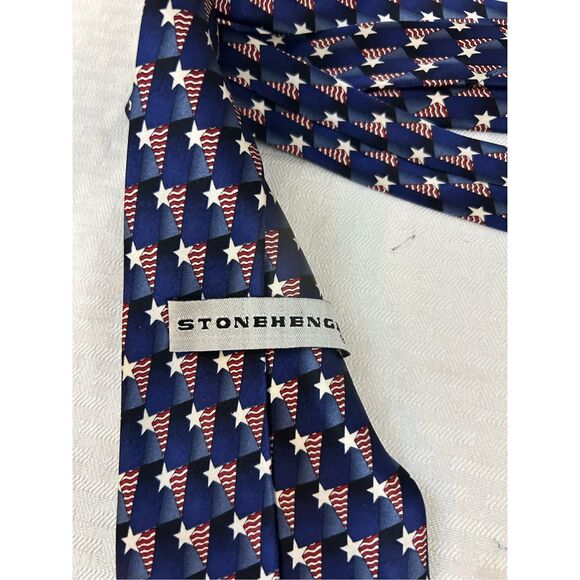 Stonehenge silk tie Flag Stars Stripes - Picture 5 of 7